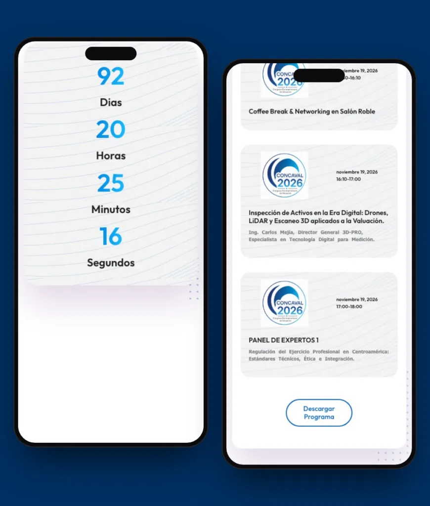 CONCAVAL 2026 — valuation congress website in El Salvador, designed by LeWebsite