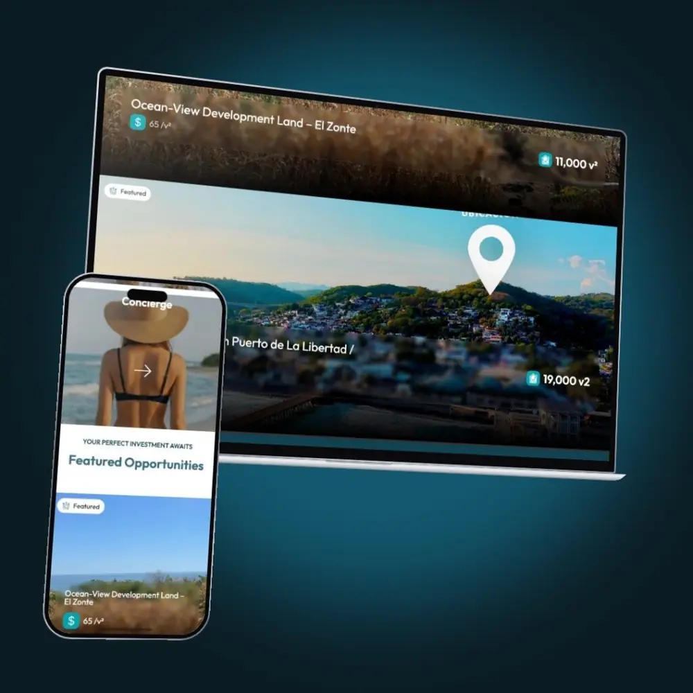 Sunrise Discovery: property catalog connected to a custom CRM